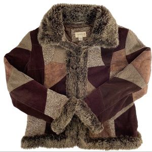 Fur Trimmed Patchwork Jacket 😍❤️